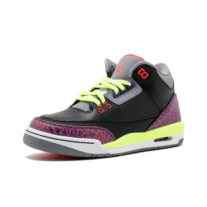 JORDAN 3 RETRO BLACK ATOMIC RED VOLT