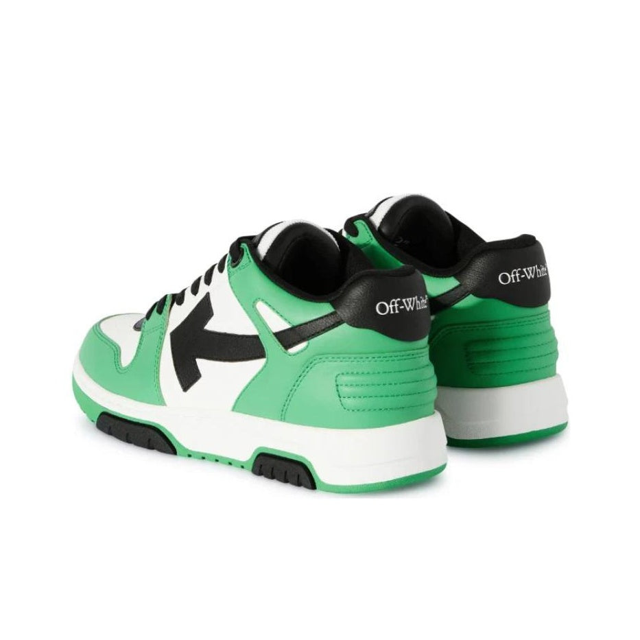 OFF WHITE Out Of Office Leather Sneakers 'Neon Green Black White'