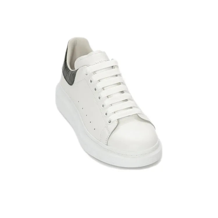 ALEXANDER MCQUEEN OVERSIZED WHITE FOREST GREEN EMBOSSED CROCO