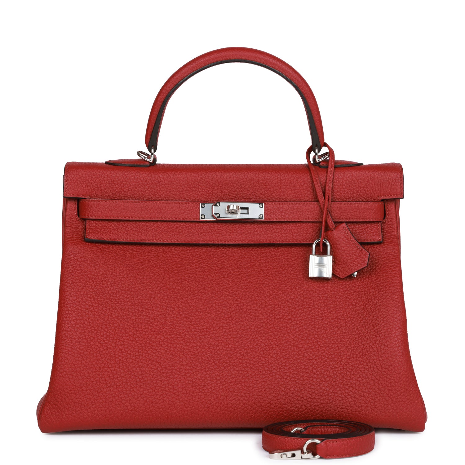 Hermes Special Order (Hss) Kelly Retourne 35 Rouge Grenat Verso Togo Palladium Hardware