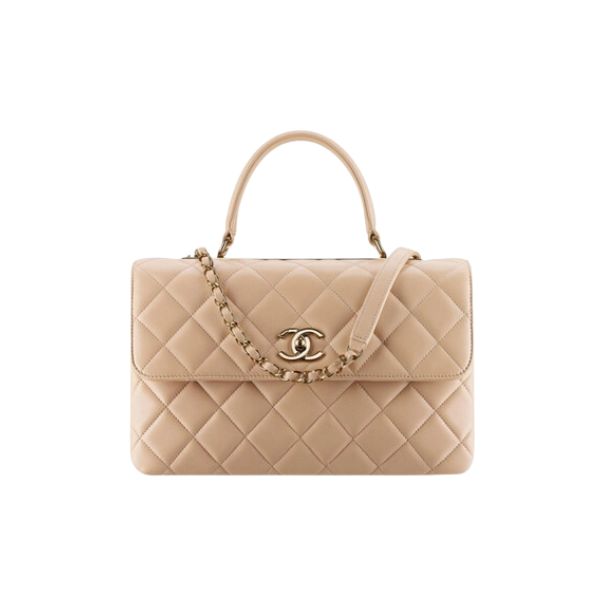 Chanel Flap Bag With Top Handle 25Cm Beige