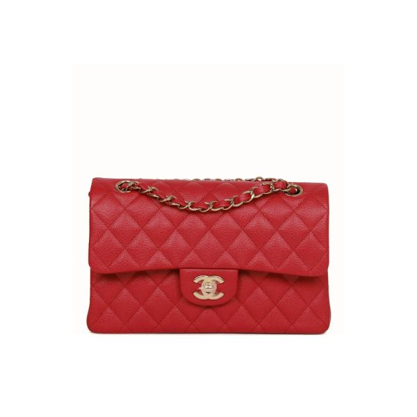 Chanel Classic Small Flap Bag Dark Red Caviar 26Cm
